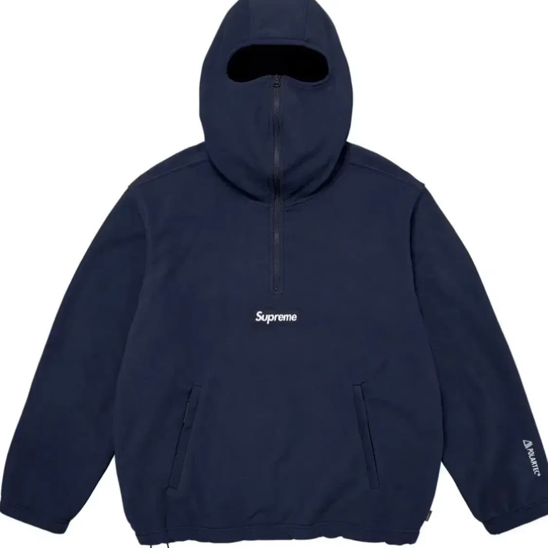 슈프림 폴라텍 페이스마스크 하프 집 후드 스웨트셔츠 네이비 상품이미지1