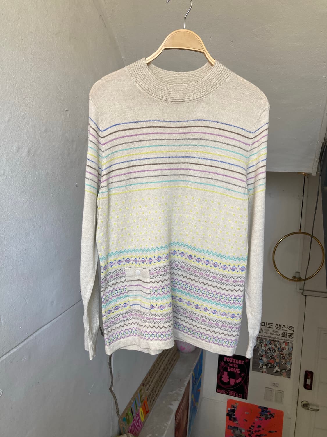 모리걸 울 패턴 니트 상품이미지1