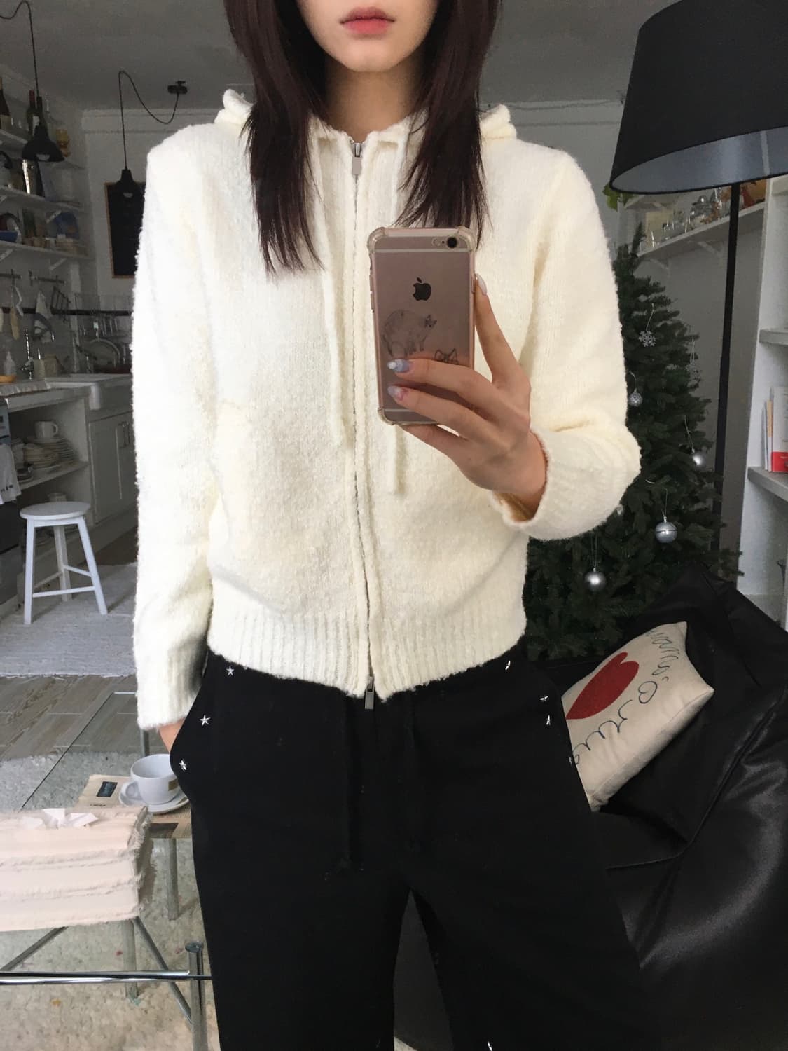 피넛데이즈 베비 니트 집업 아이보리 판매 상품이미지1