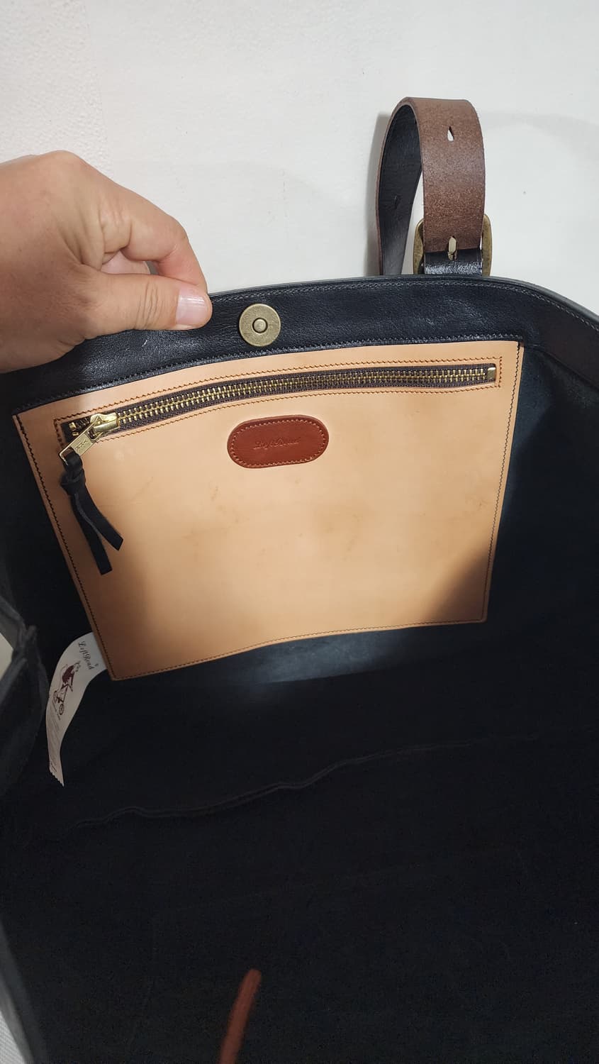 Leftroad 가죽 토트백 블랙 상품이미지4