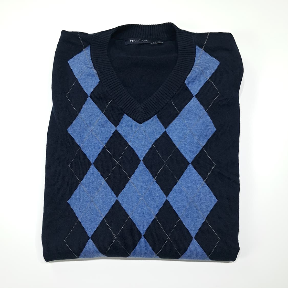 CL132 4XL 노티카 코튼 아가일 브이넥 니트 베스트 상품이미지8