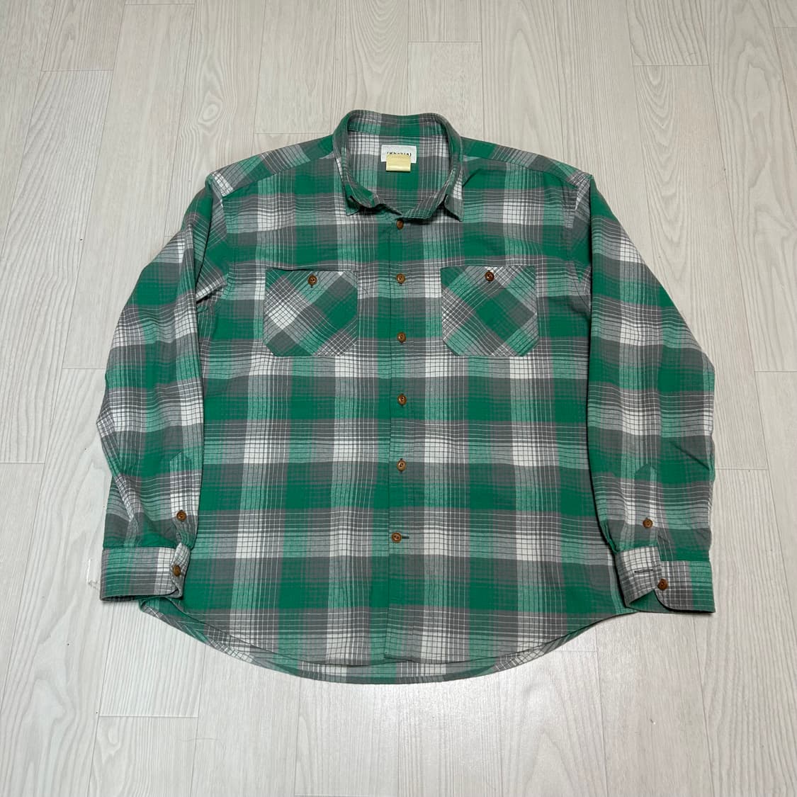 [M] khakis 섀도 체크 플란넬셔츠 그린 상품이미지3