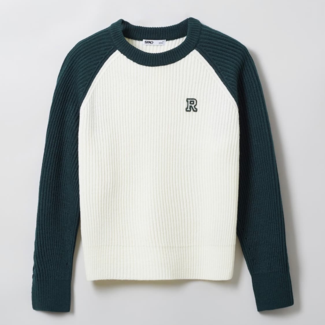 스파오 래글런 자수 스웨터 네이비 / 헌터 상품이미지3