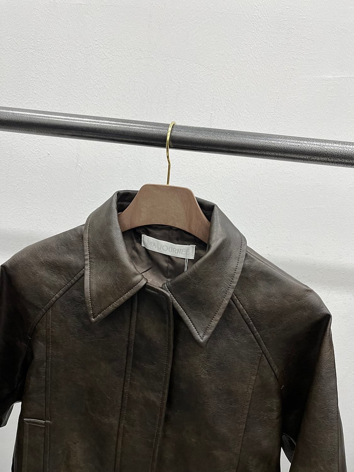 마조네 비건레더 블루종  상품이미지4