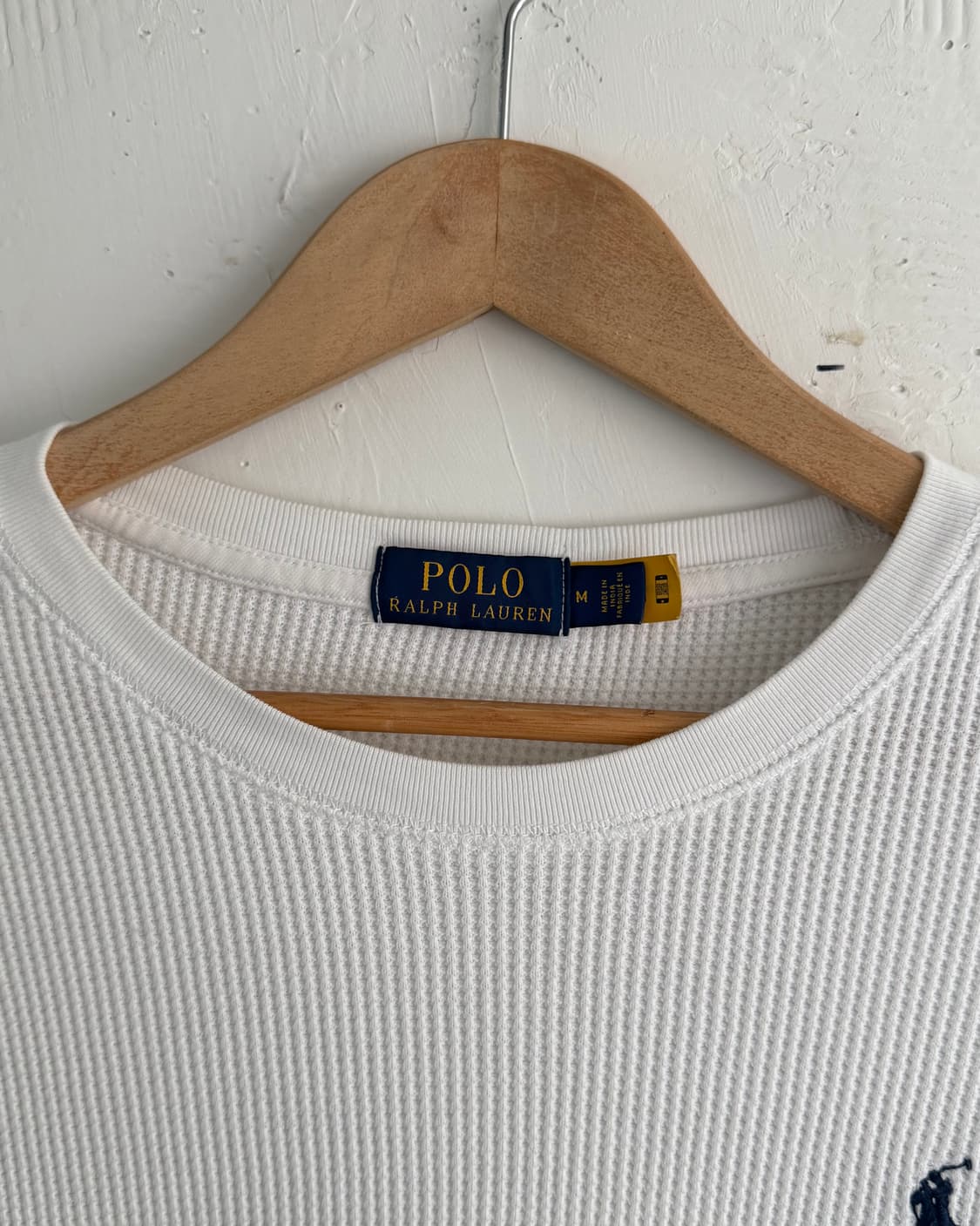 Polo 폴로 랄프로렌 QR신형 화이트컬러 와플 롱슬리브 상품이미지5