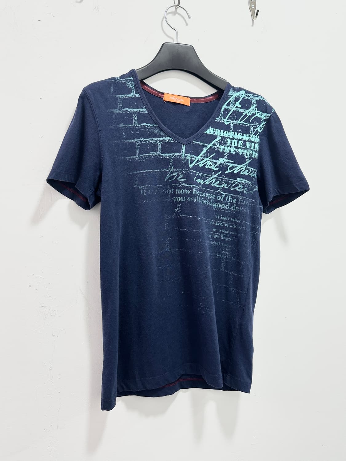 Hideaways grunge lettering tee navy 상품이미지1