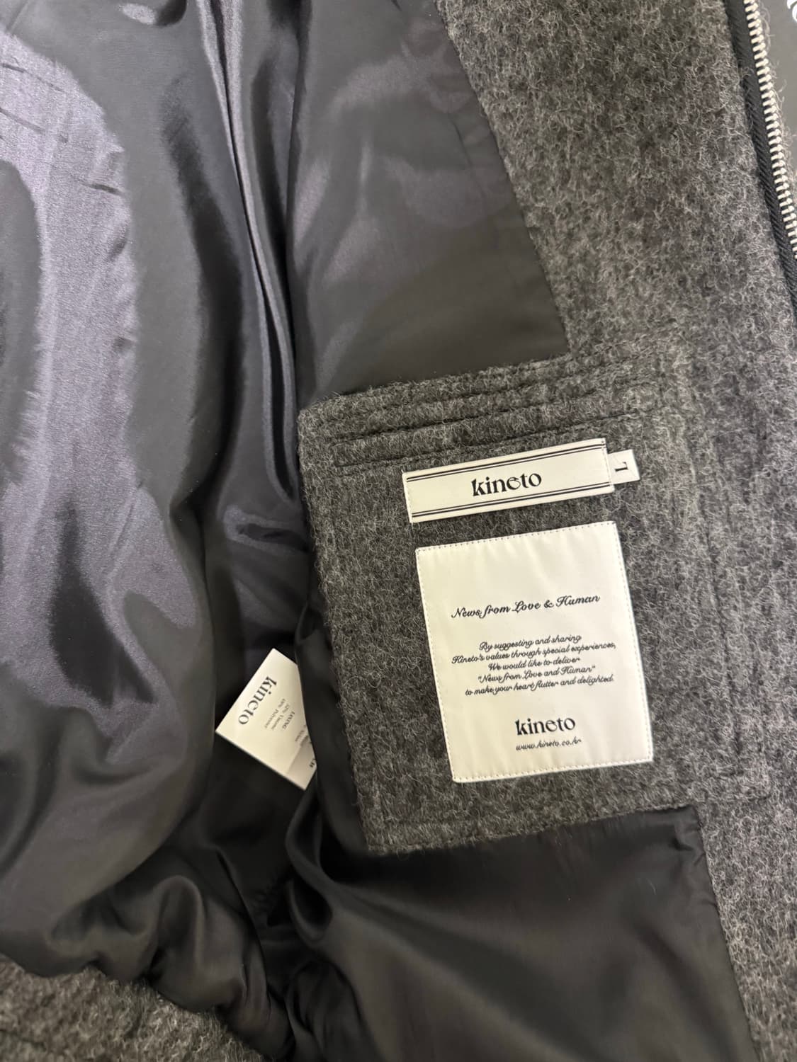 [키네토] 미스티 브러쉬 울 자켓_스모크 챠콜 상품이미지5