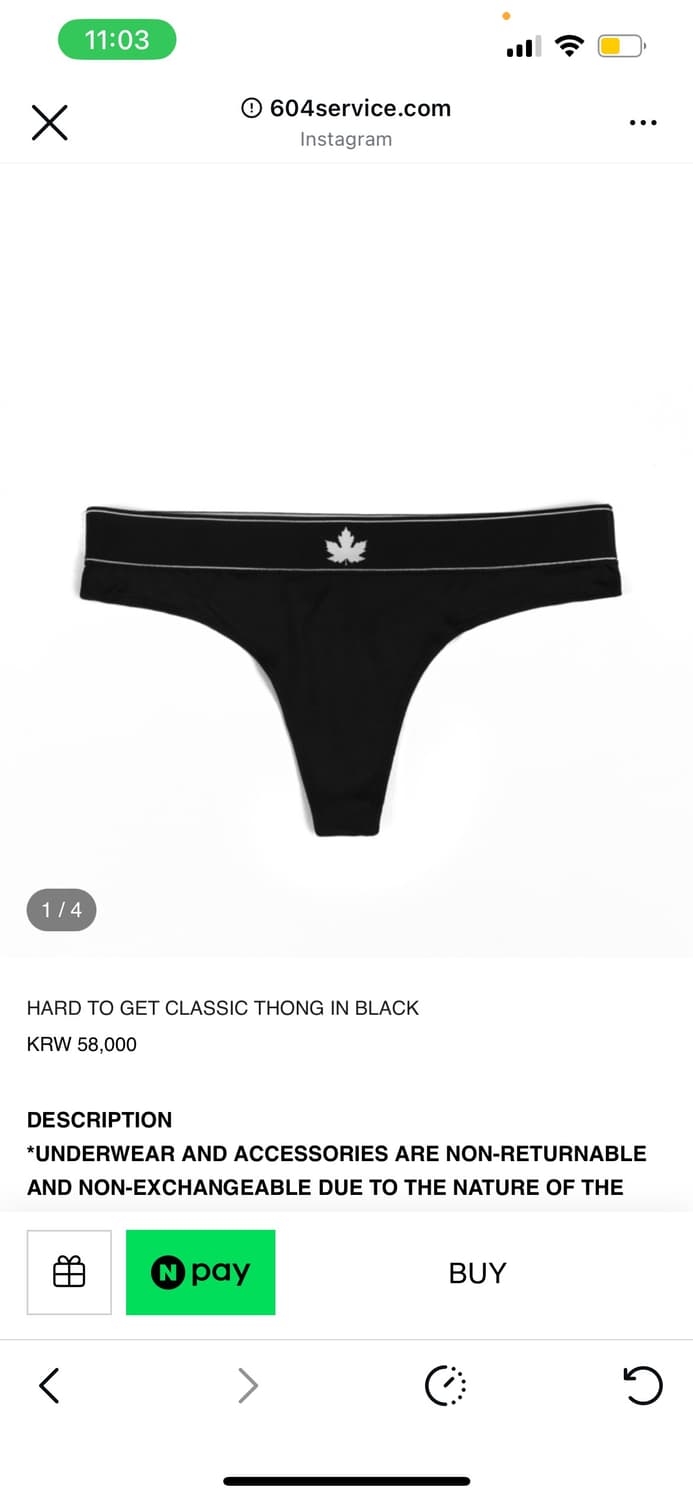 604service HARD TO GET CLASSIC THONG IN 상품이미지1