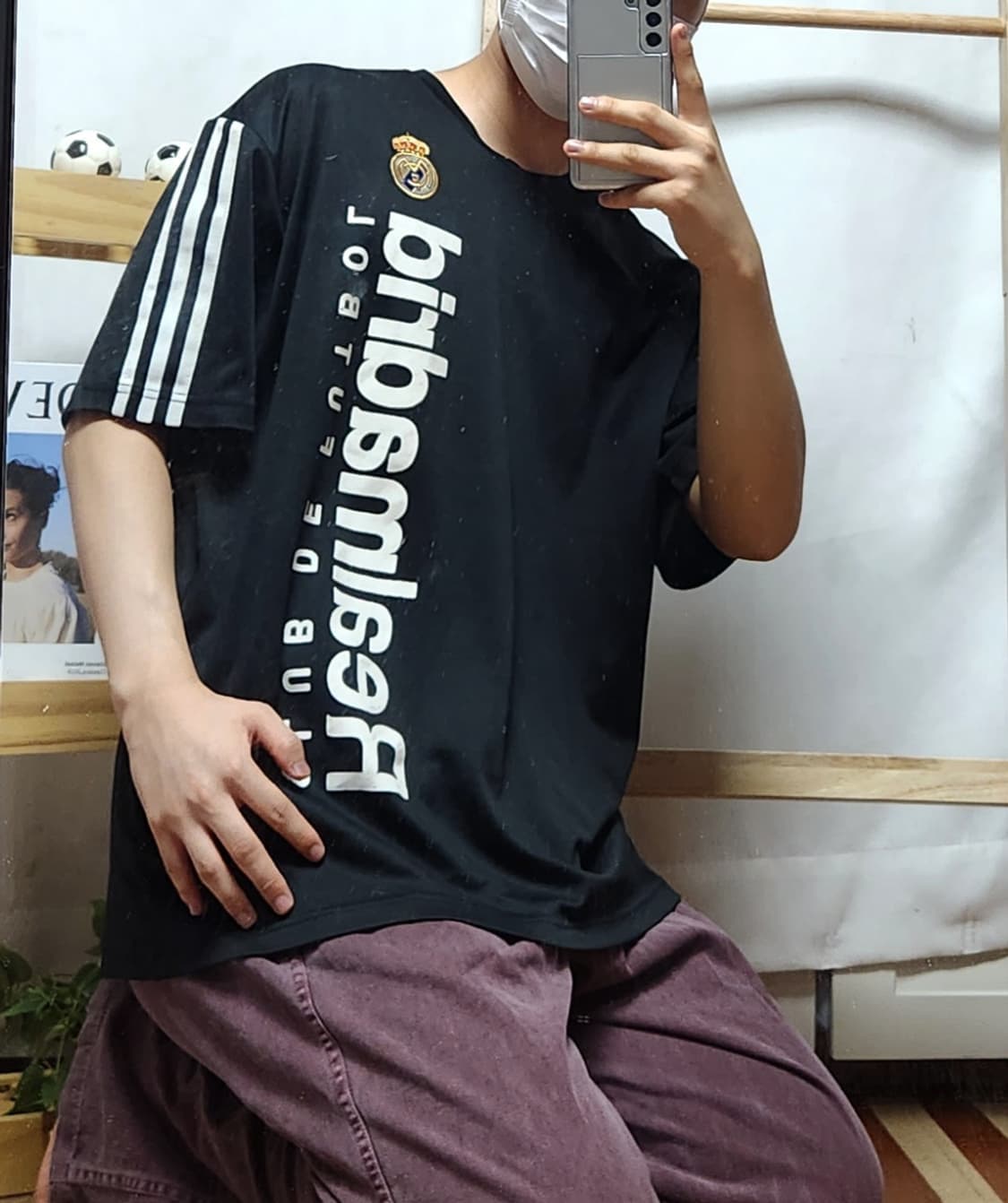 아디다스 레알마드리드 유니폼 반팔 티셔츠 블록코어 삼선 상품이미지2