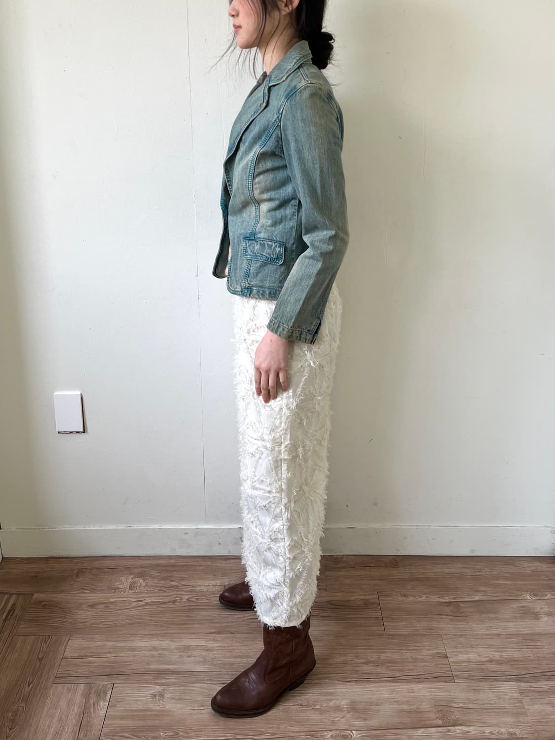 Ramonpole 원 버튼 스티치 데님 자켓 상품이미지9