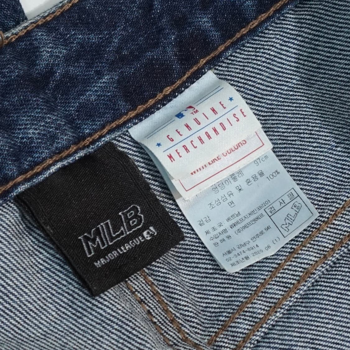 MLB 자수 로고 데님팬츠 상품이미지8