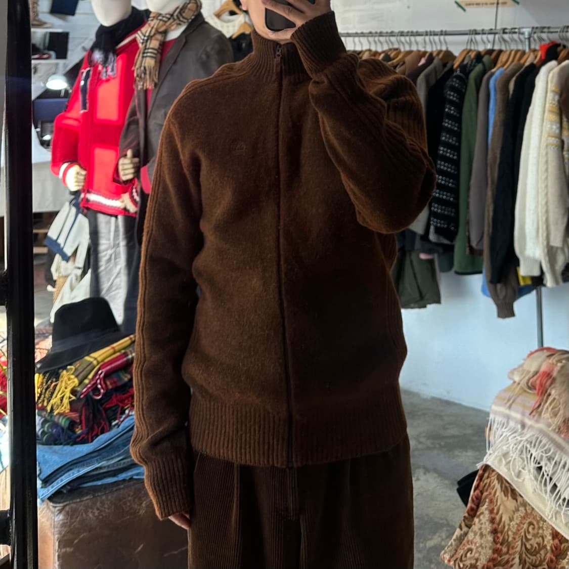 (착용컷) Timberland 램스울 니트 집업 (남성용 103) 상품이미지2