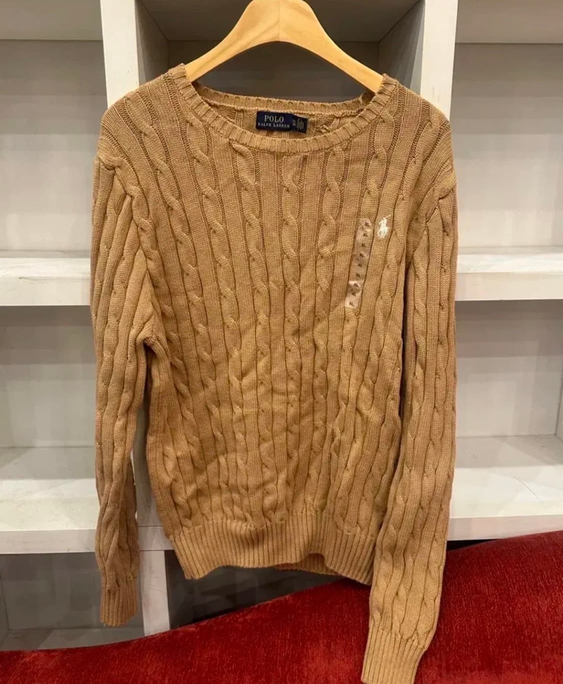 폴로 케이블니트 라운드넥 XL 상품이미지1