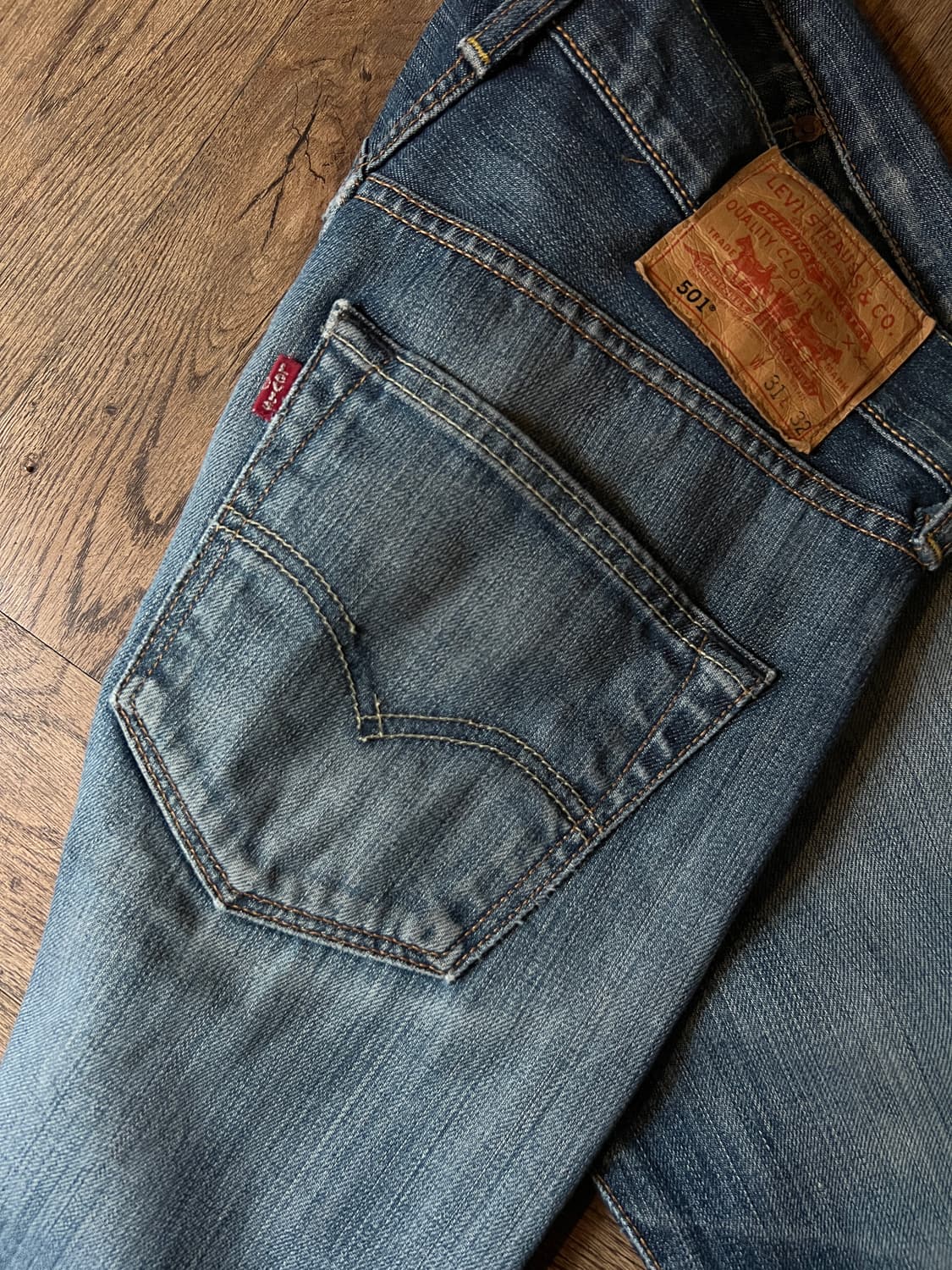[31]리바이스 유럽 501 빈티지 워싱 데님 팬츠 상품이미지6