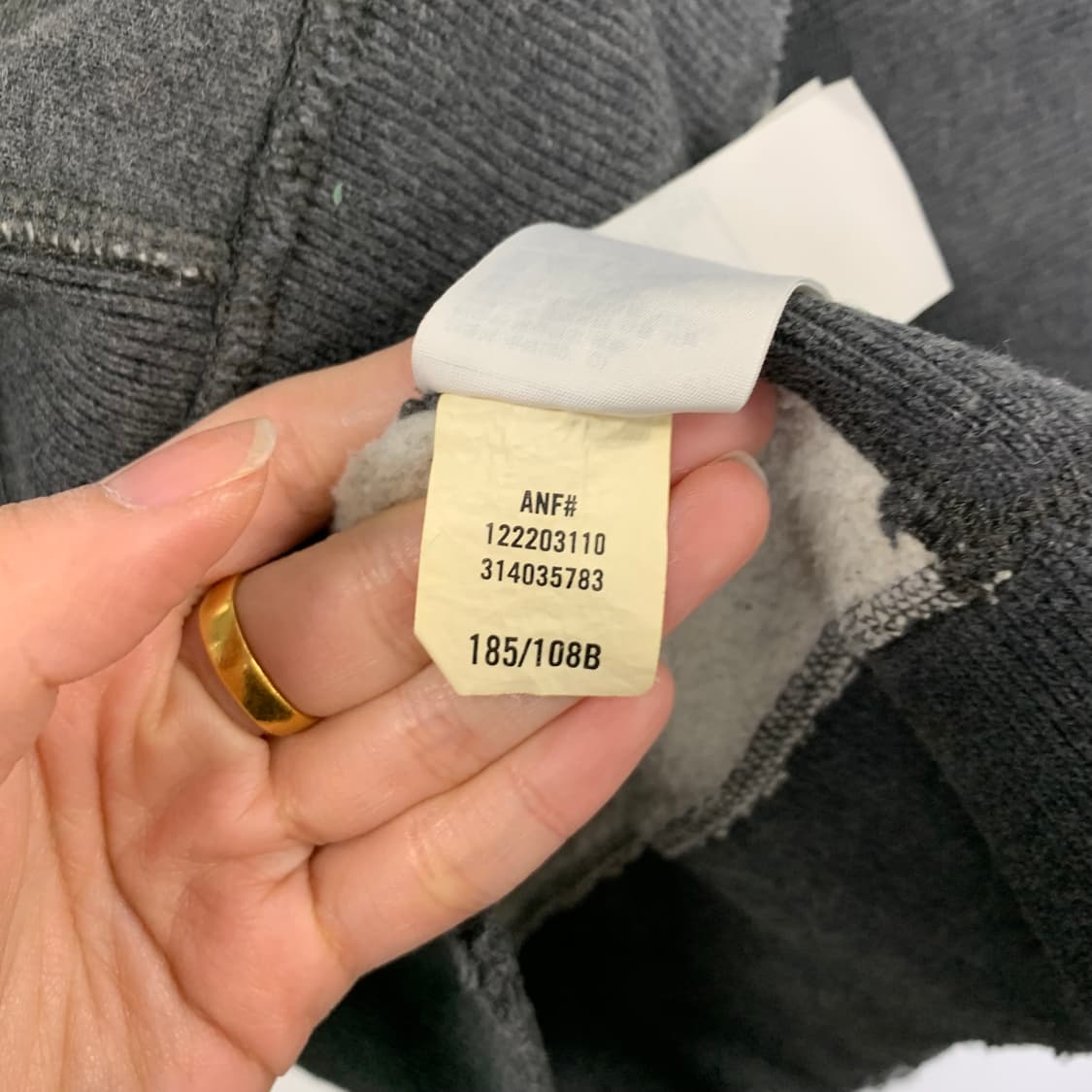 아베크롬비 y2k 와투케 차콜 헤비코튼 후드집업 상품이미지5