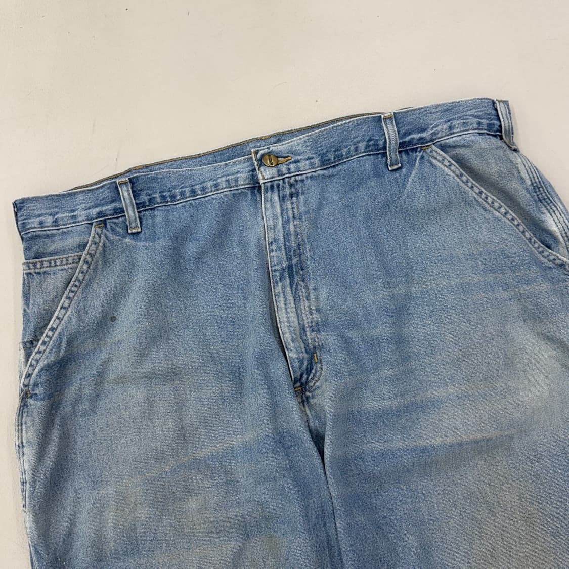 칼하트 OG 가죽패치 카펜터 페이딩 와이드 워크 데님팬츠 상품이미지4