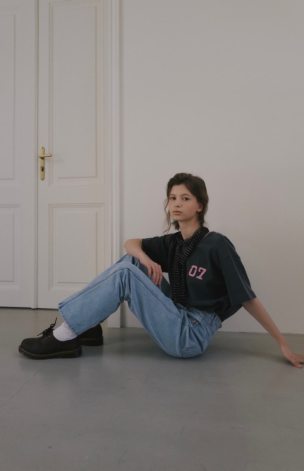 오버듀플레어 데님팬츠 크리스라인 스트레이트  라이트블루M 상품이미지3