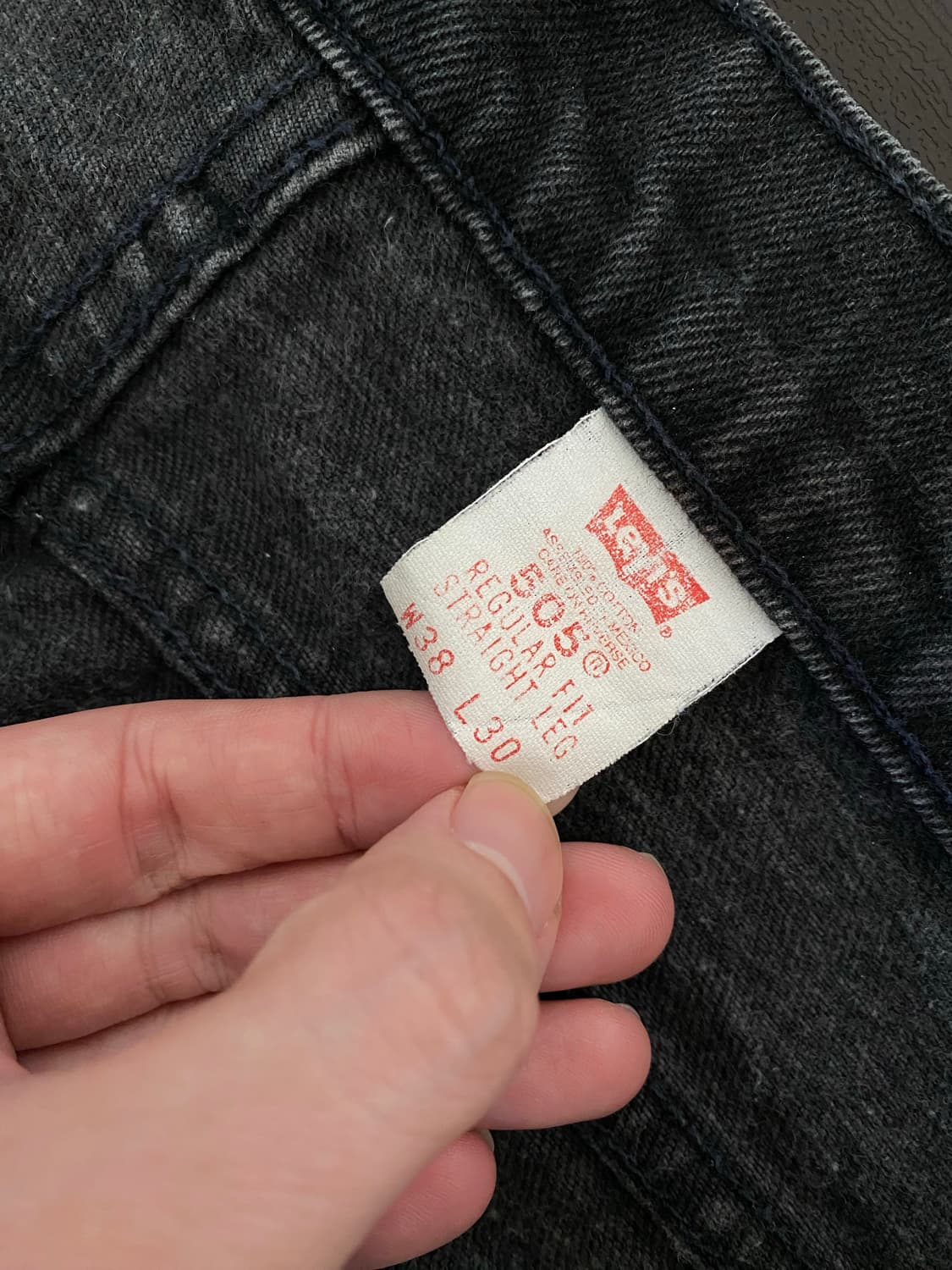 (38x30) 90s 리바이스 505 오렌지탭 흑청 블랙 상품이미지2