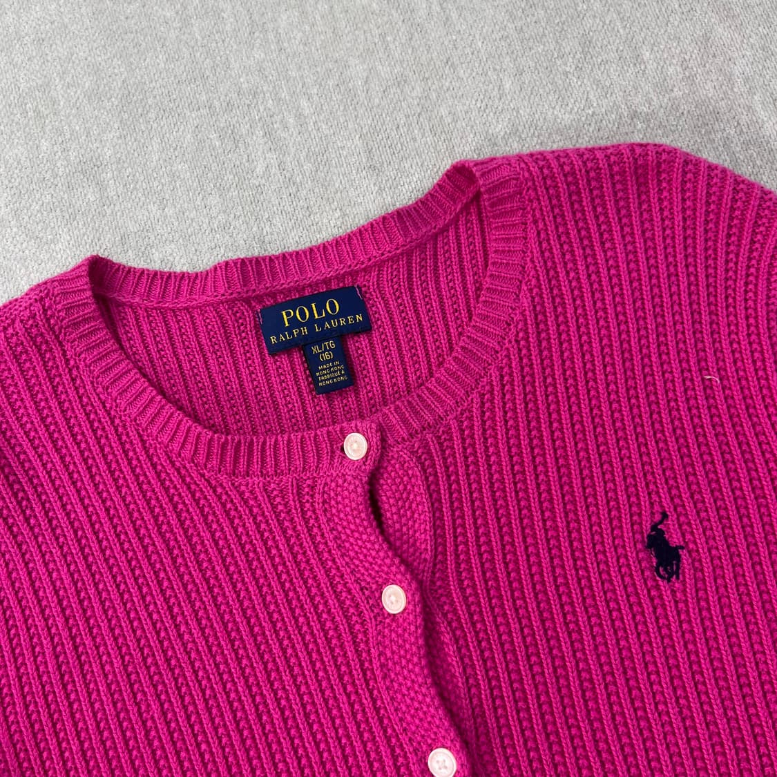 W 95 폴로랄프로렌 코튼 핑크 가디건 상품이미지2