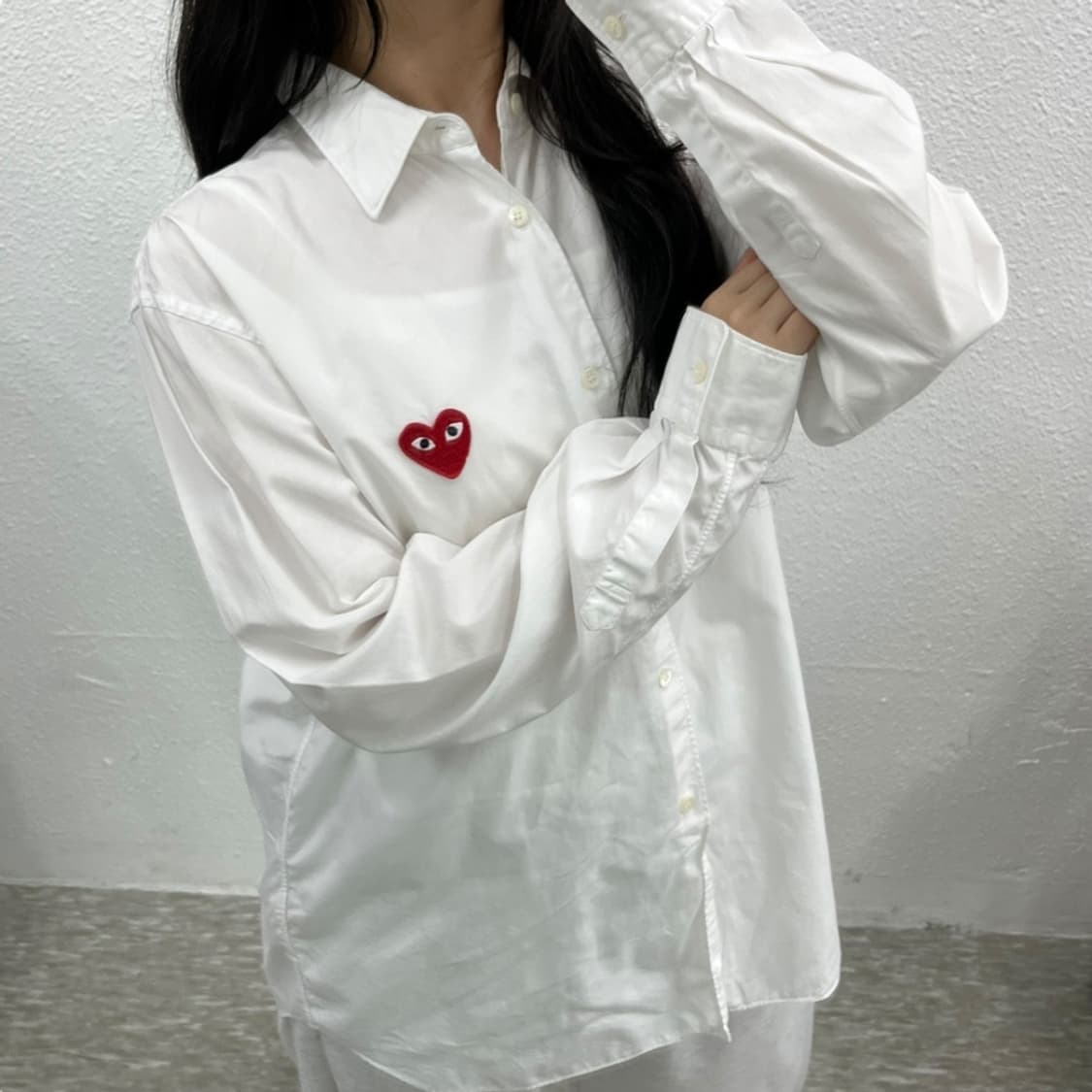꼼데가르송 레드와펜 화이트 셔츠 L 상품이미지5