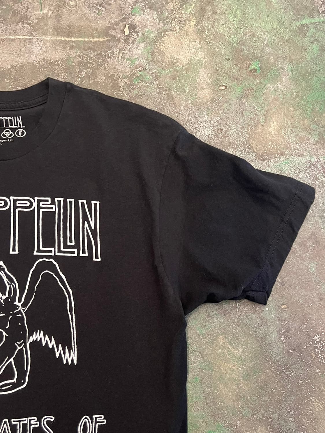 [L] 레드 제플린 1977 투어 티셔츠 밴드티 블랙 상품이미지4