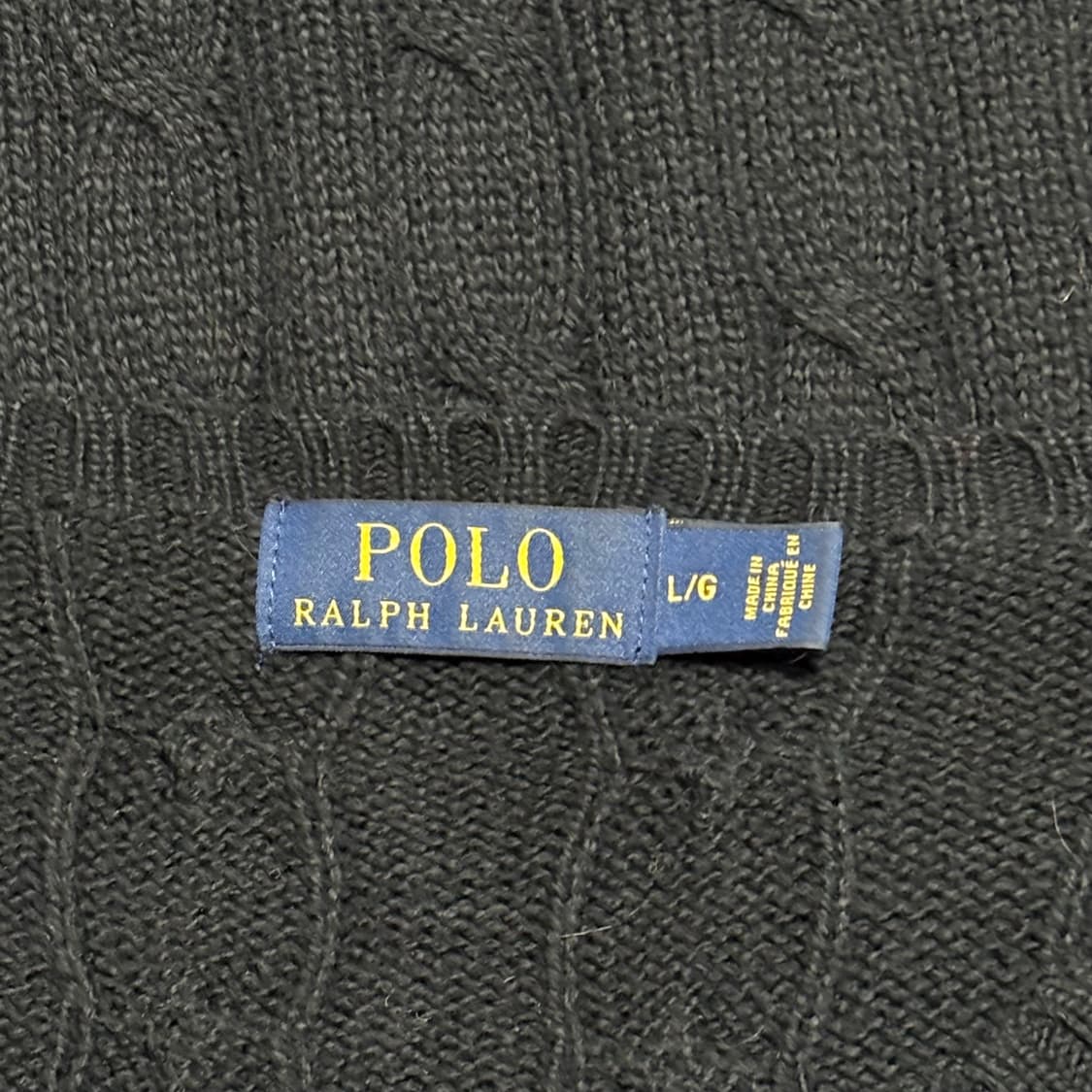L 폴로랄프로렌 코튼 케이블 라운드넥 블랙 니트 상품이미지4