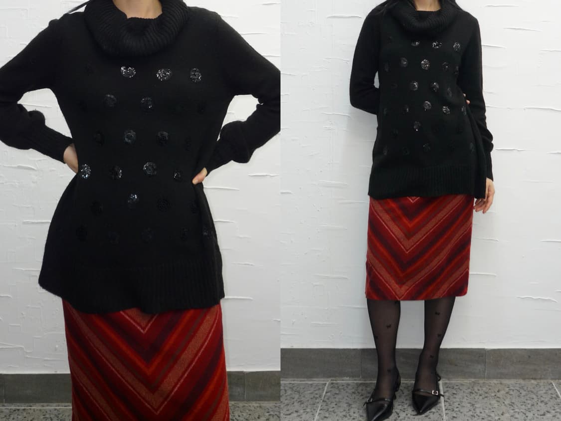 black beads polo knit 상품이미지1