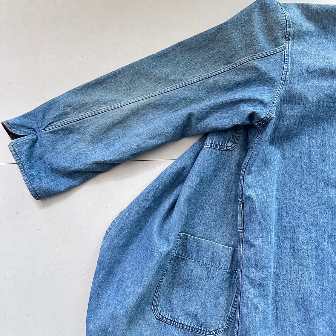 80s 폴로 랄프로렌 미국산 데님 로브 코트 L MADE IN USA 상품이미지7