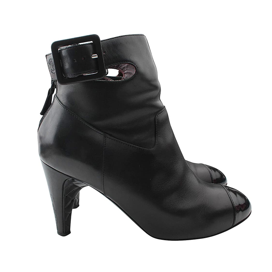 샤넬 블랙 캡토 컷팅 앵클부츠 36반 상품이미지5