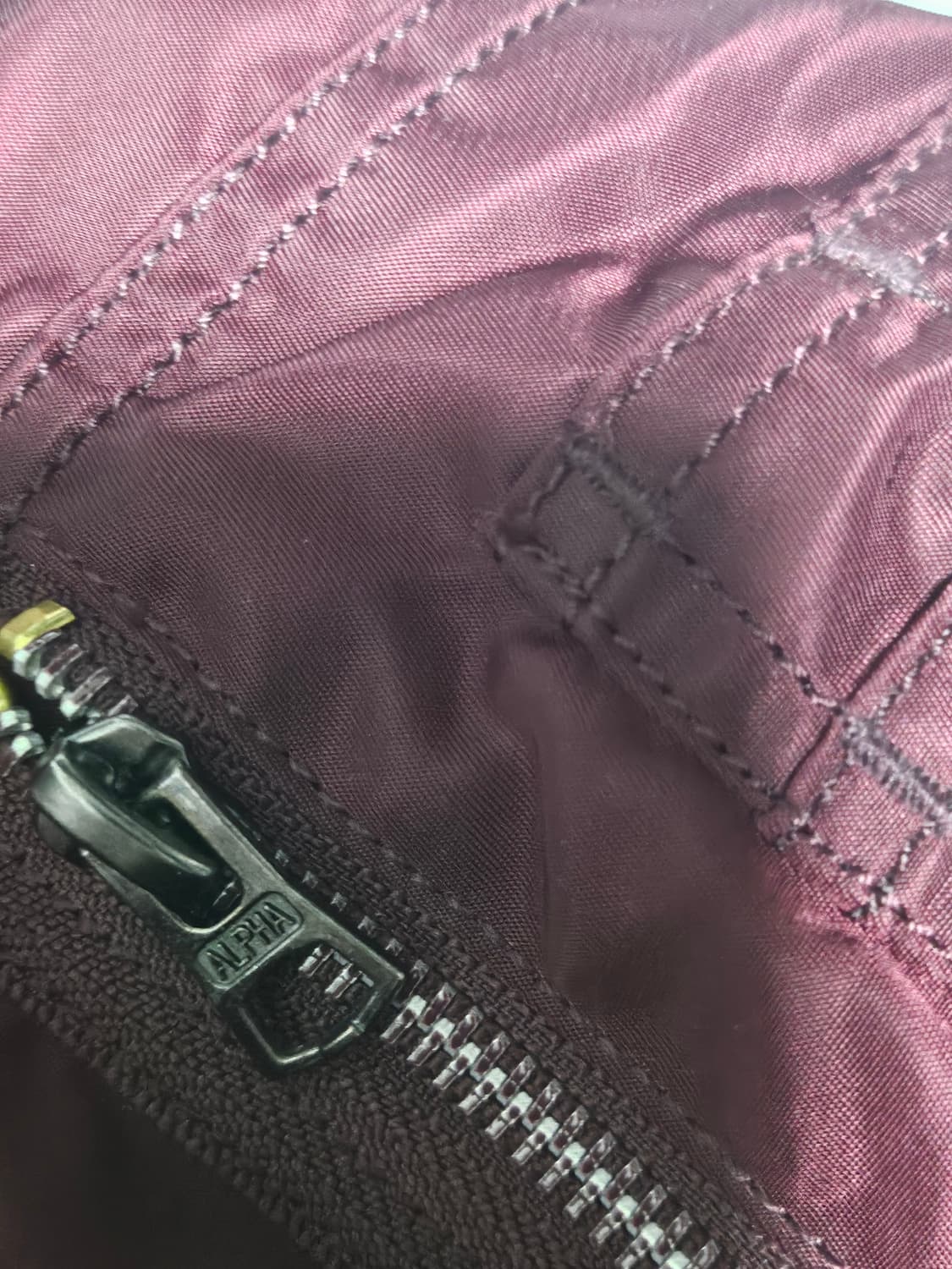 알파인더스트리 리버시블 MA-1 항공점퍼 봄버 자켓 다크체리 버건디 M 상품이미지2