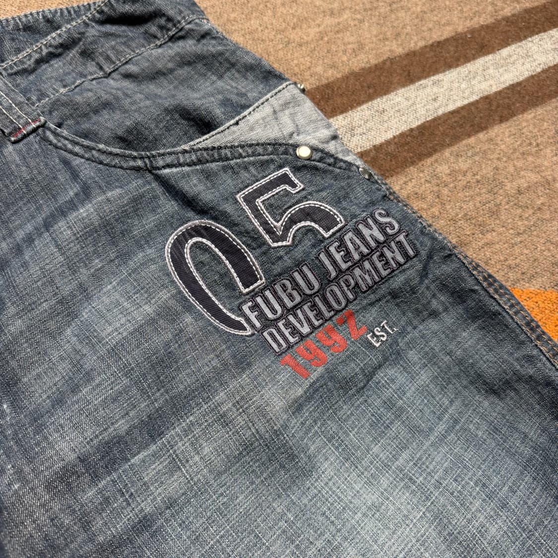 FUBU 후부 00s y2k 올드스쿨 버뮤다 데님 팬츠 35 반바지 상품이미지4