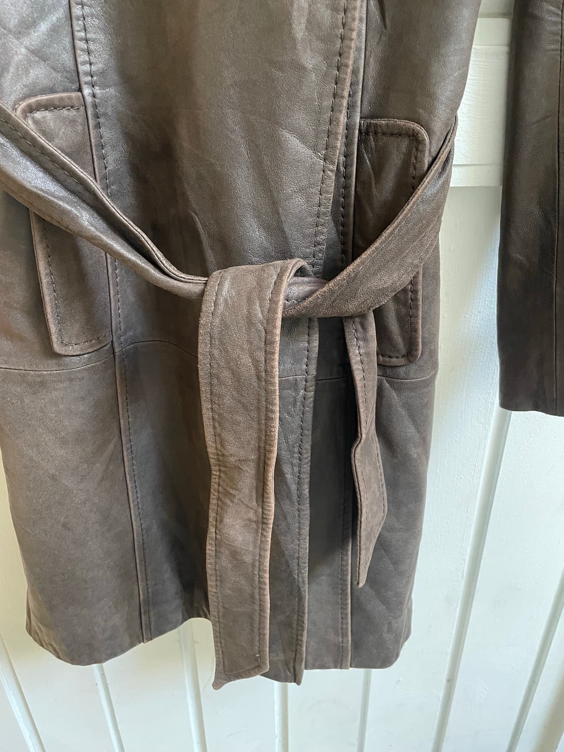 일본 빈티지 양가죽 트렌치 코트 상품이미지7