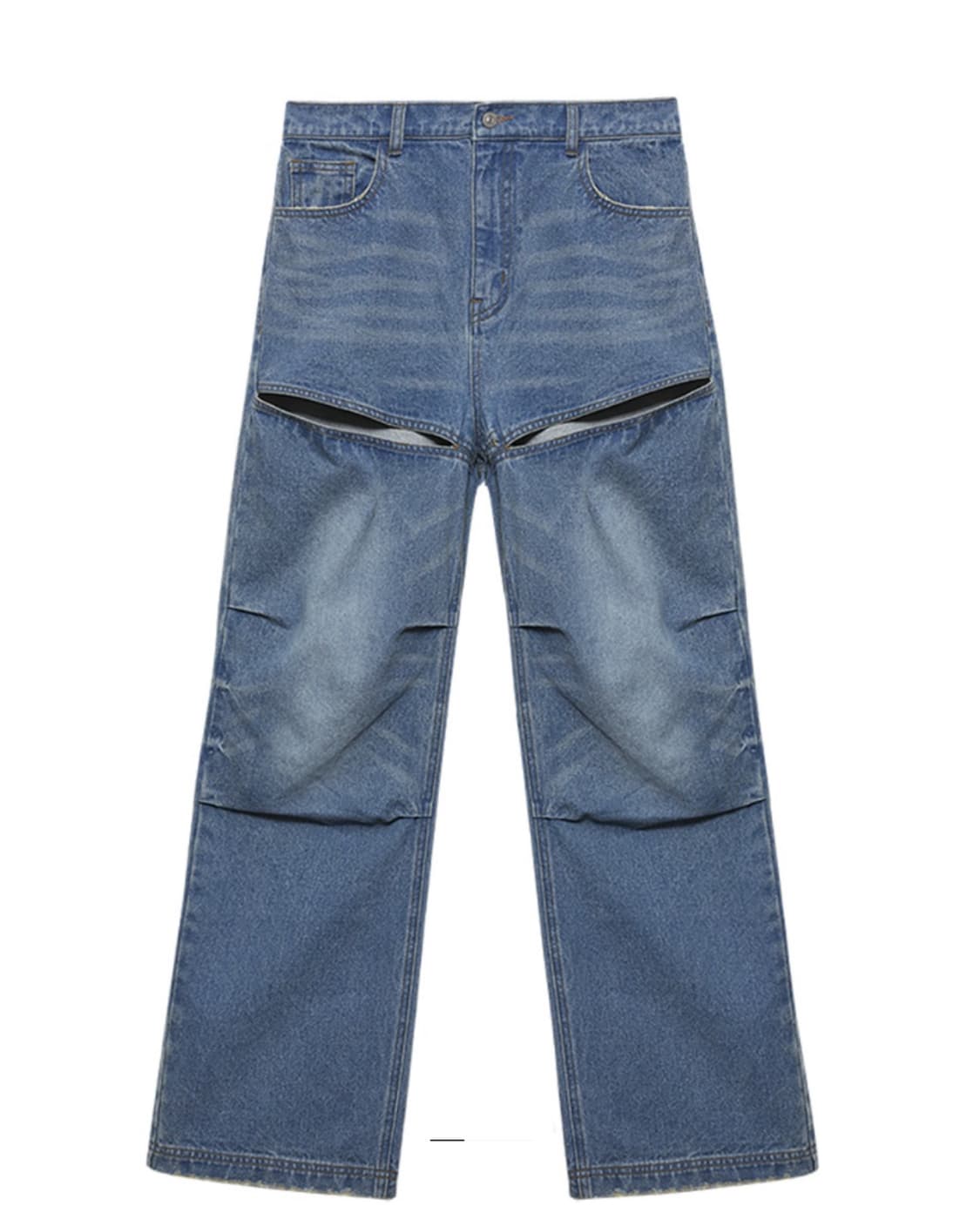 인스턴트펑크 컷팅 데님 팬츠 상품이미지1