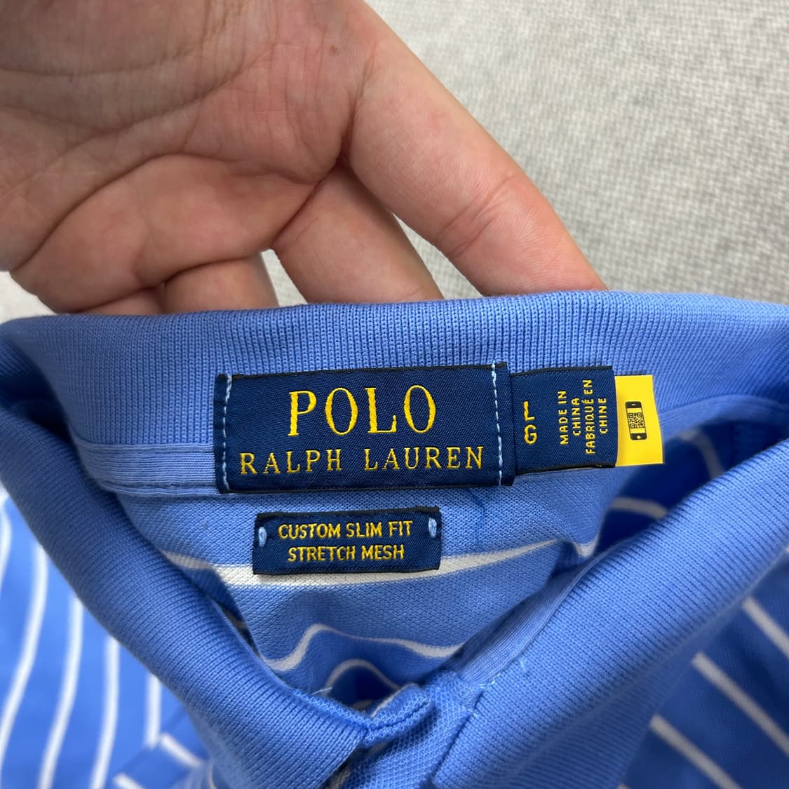 폴로 QR라벨 스트라이프 카라티(L) 상품이미지2