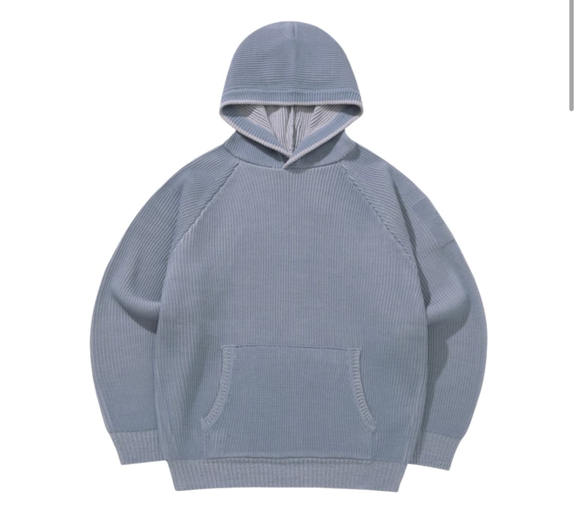 산산기어 후드 니트 스카이 블루 23FW 2사이즈 상품이미지1