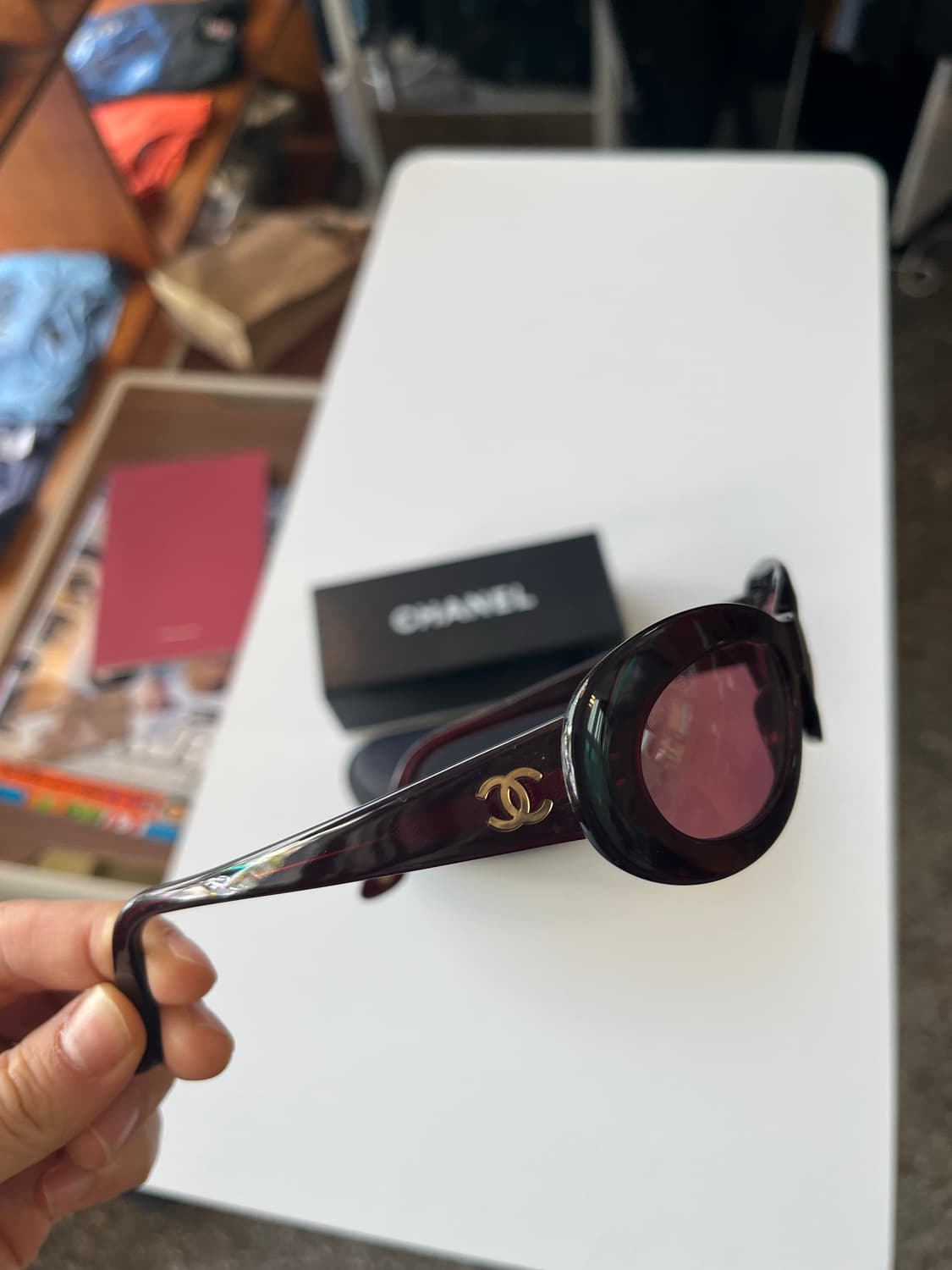 샤넬 90‘s chanel 빈티지 선글라스 mod.5007 와인 상품이미지6