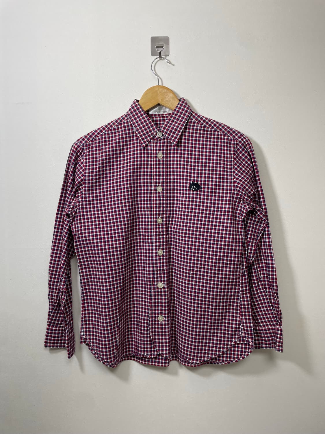 네넷NeNet 로고 체크 셔츠 M - S64 상품이미지1