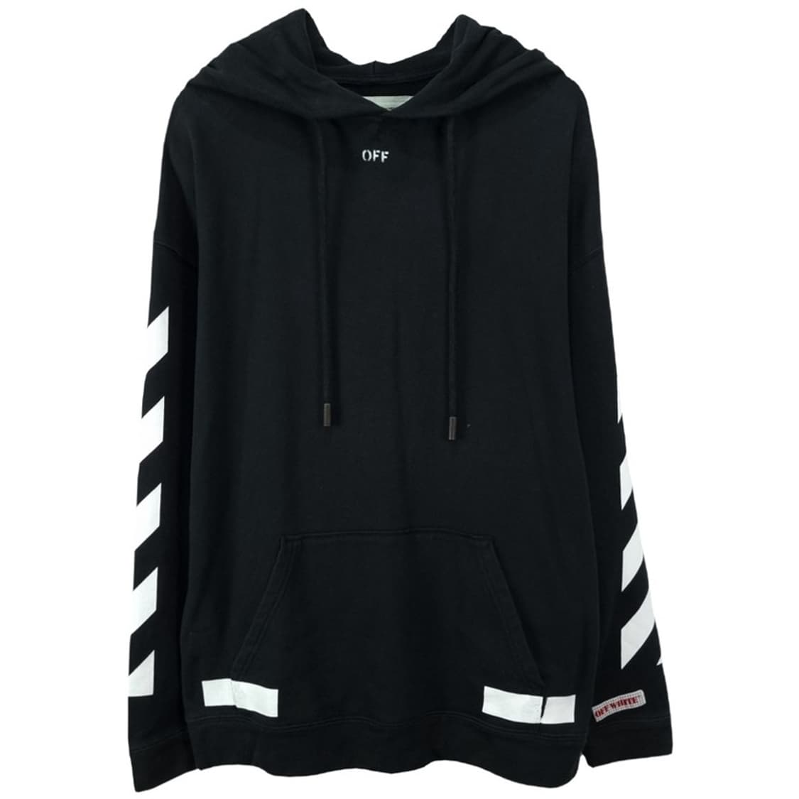 [오프화이트] 에로우 빅로고 오버핏 후드티 블랙 P01546 상품이미지2