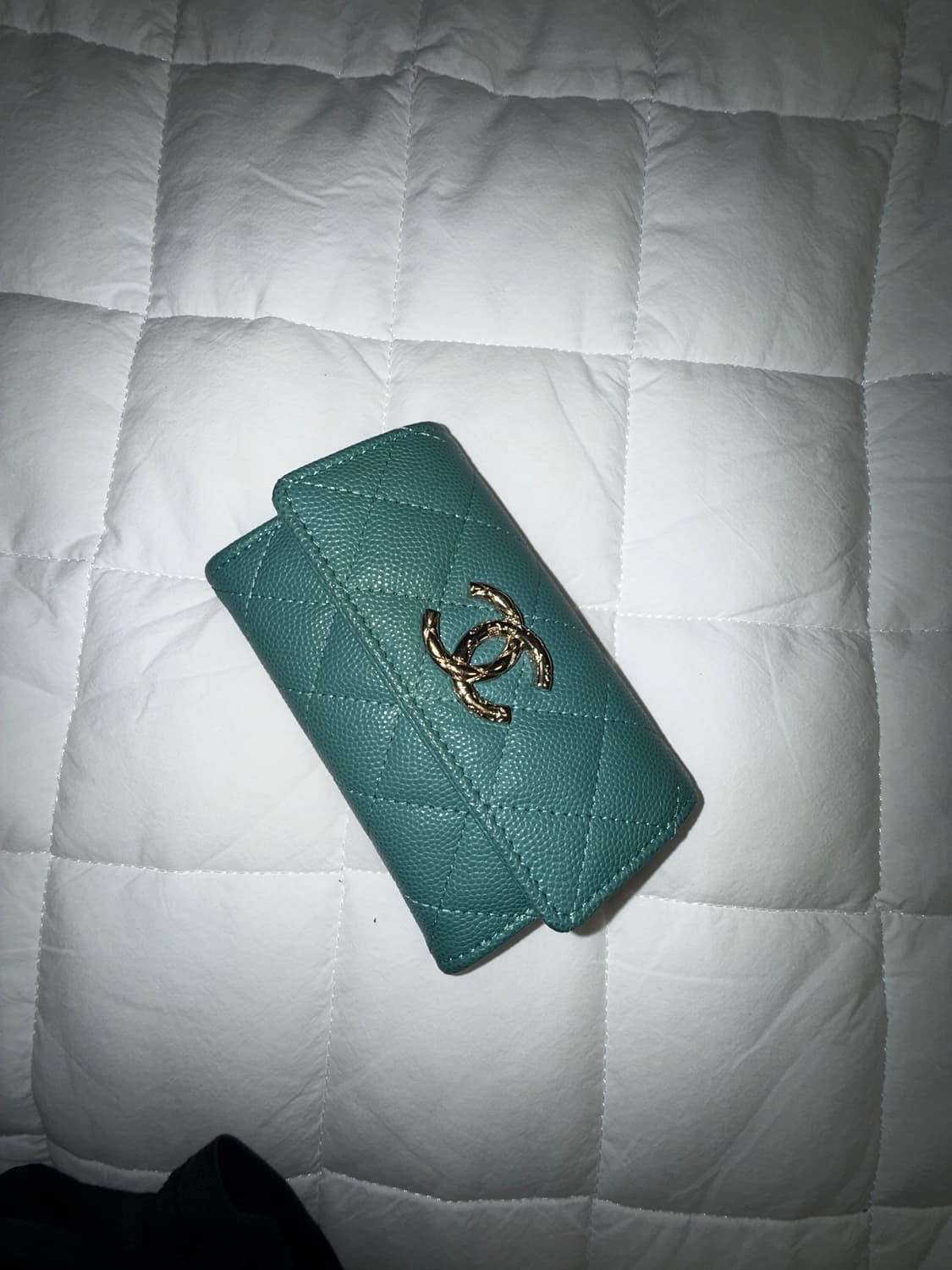 샤넬 캐비어 똑딱이 플랩 카드지갑 민트 상품이미지4