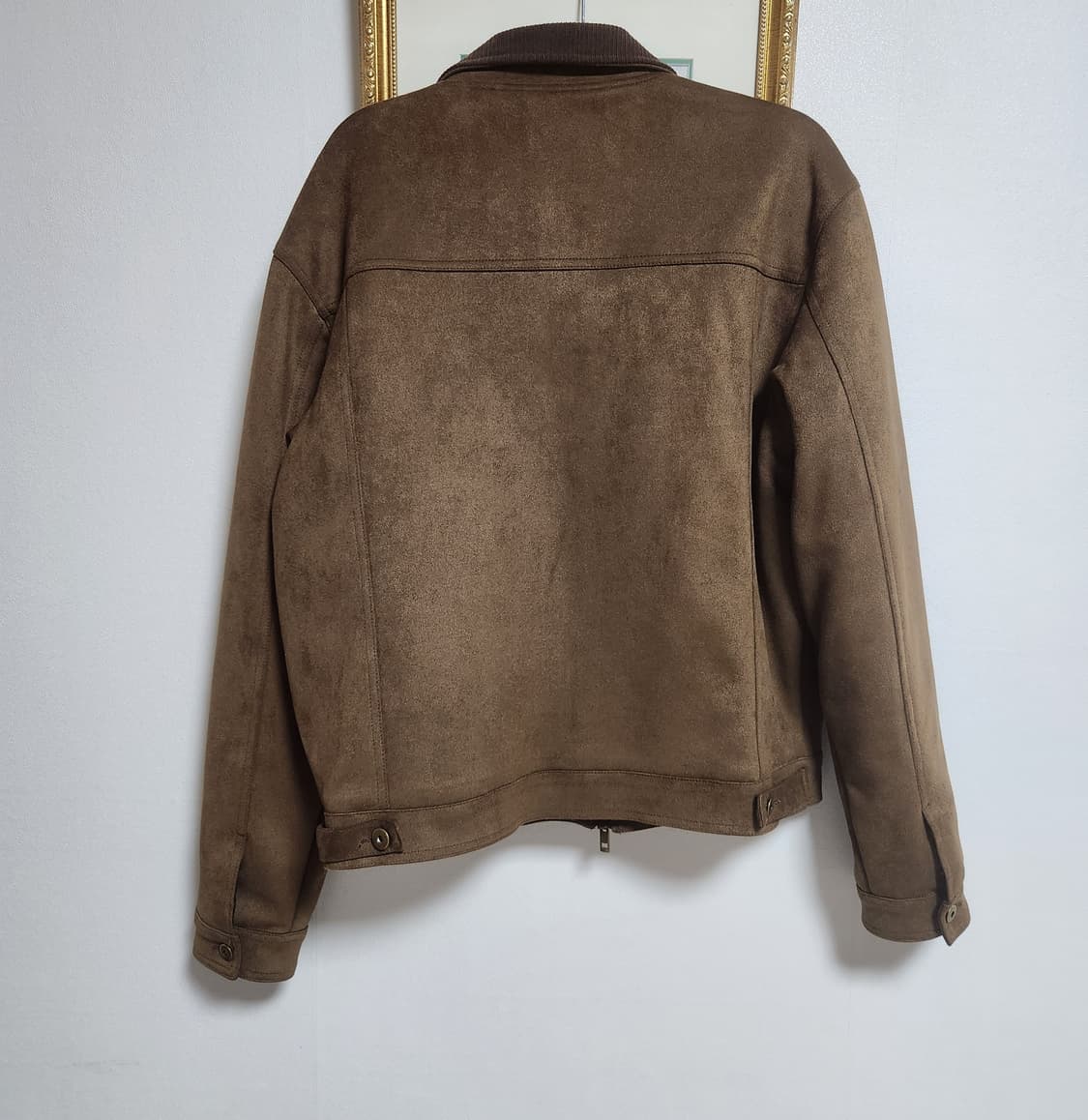 코듀로이 카라 스웨이드 집업 워크자켓 브라운 상품이미지2