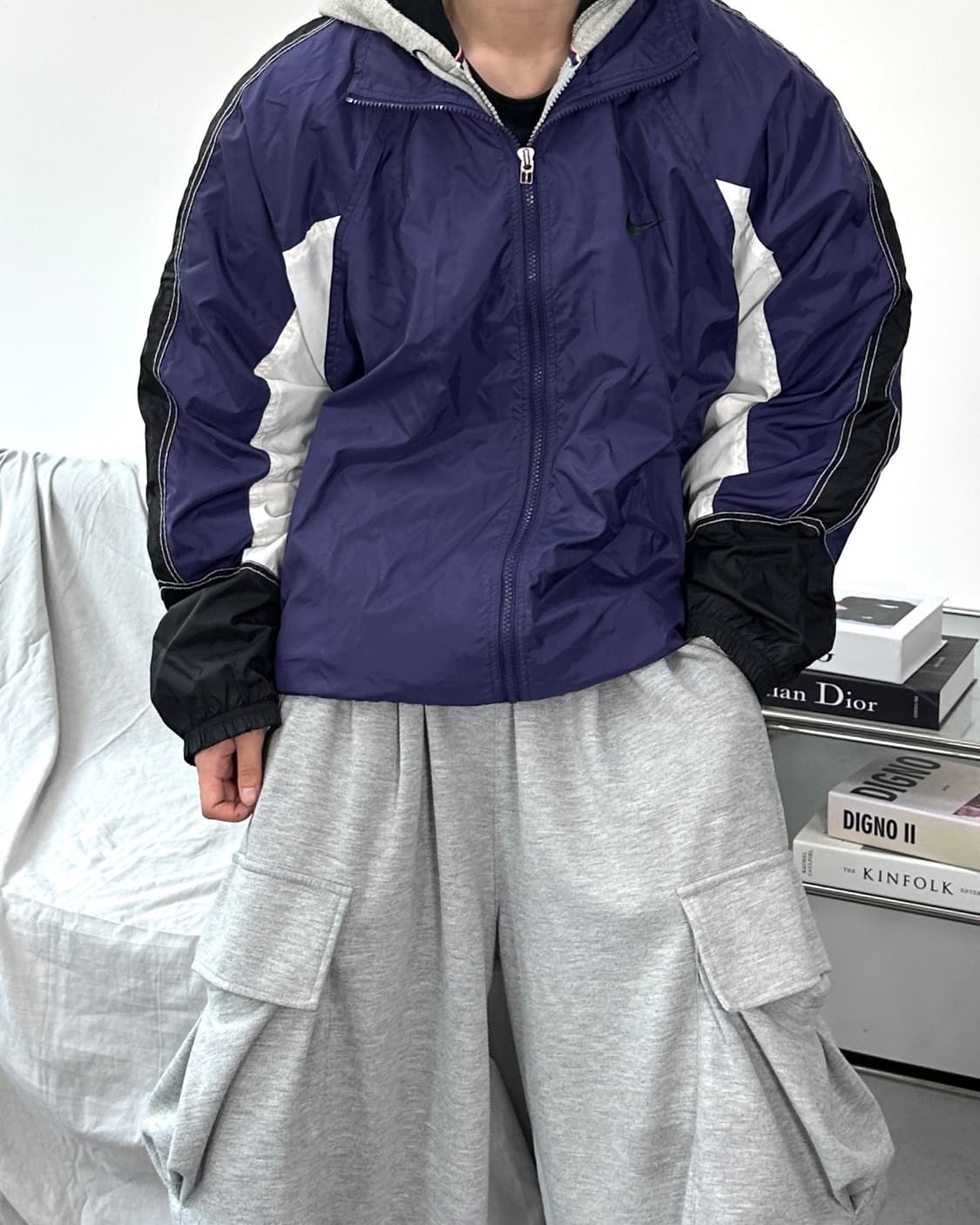 나이키 90s 퍼플 오버핏 바람막이 M 상품이미지2