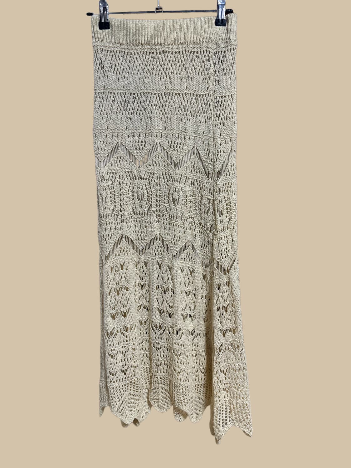 빈티지 아이보리 크로쉐 니트 스커트 상품이미지1