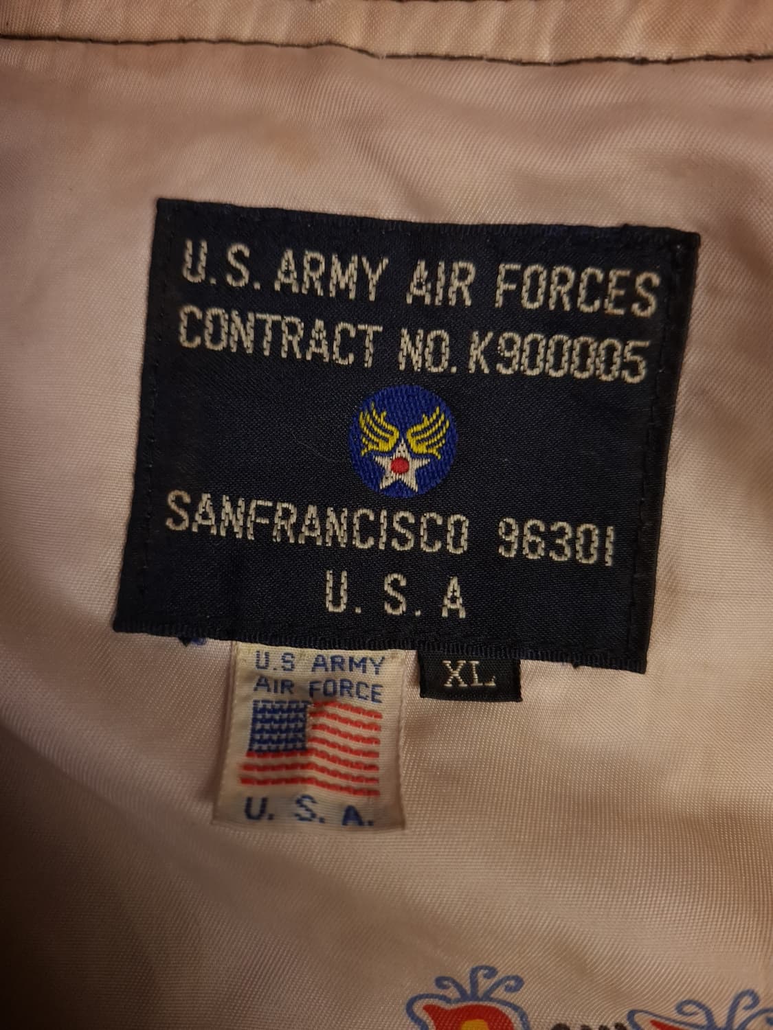 오리지날 90's 아메코 미육군 항공대 리얼레더 항공자켓 상품이미지2