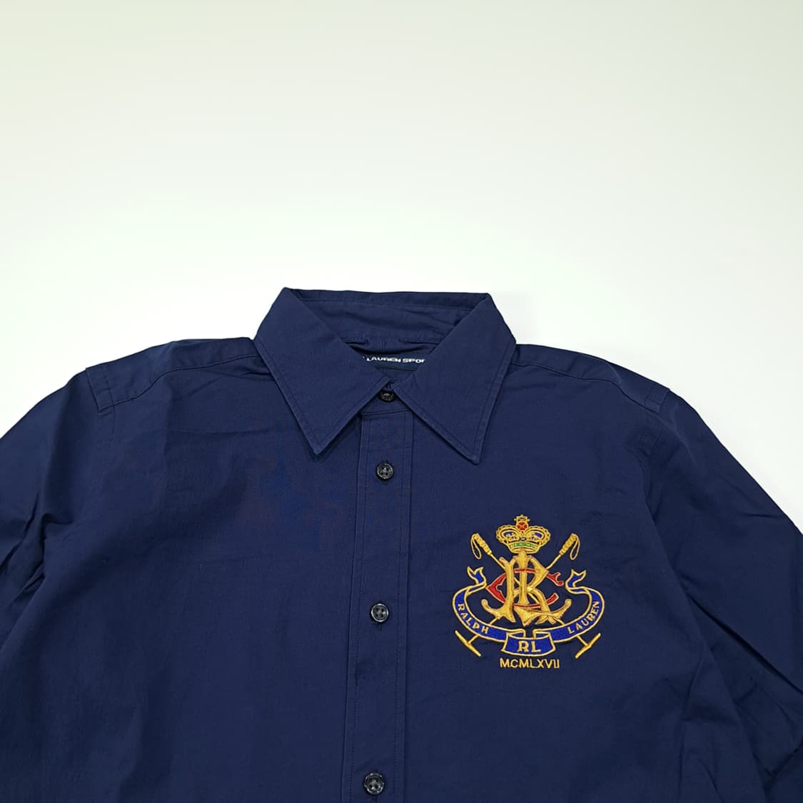 CL415 L 폴로 00s 코튼 엘라스틴 크레스트자수 네이비 셔츠 남방 상품이미지2