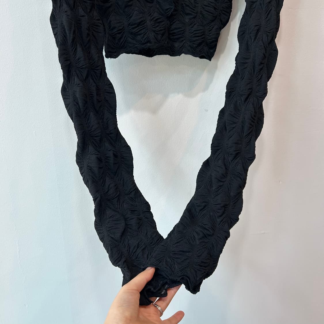 블랙 플리츠 크롭 볼레로 가디건 상품이미지5