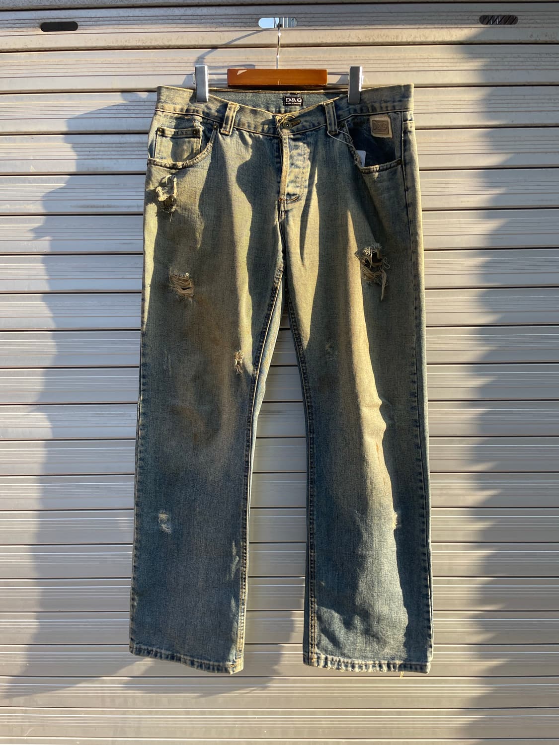 돌체앤가바나 송치패치 워싱 스트레이트 데님팬츠 상품이미지4