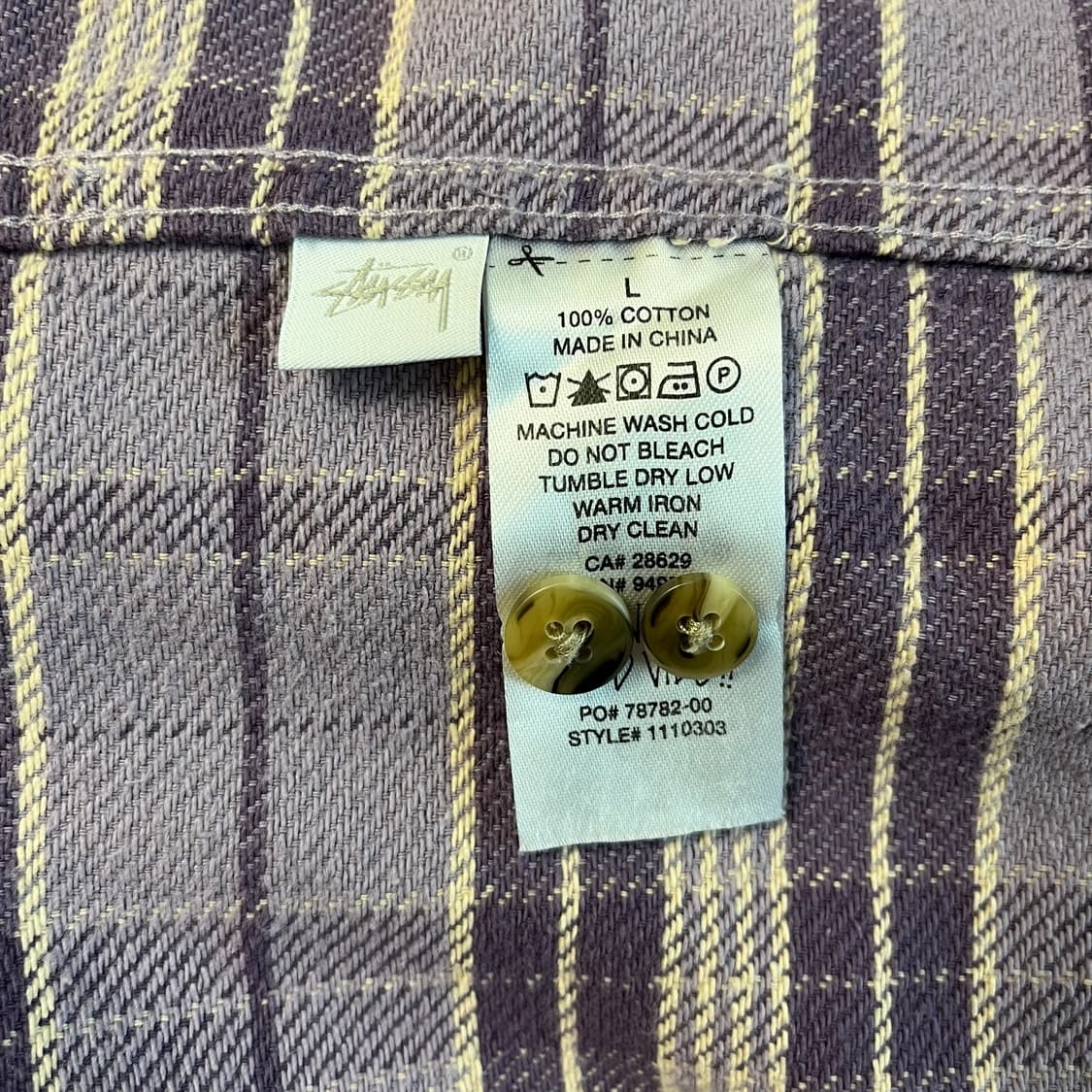 L)스투시 플레이드 셔츠 라벤더 상품이미지3