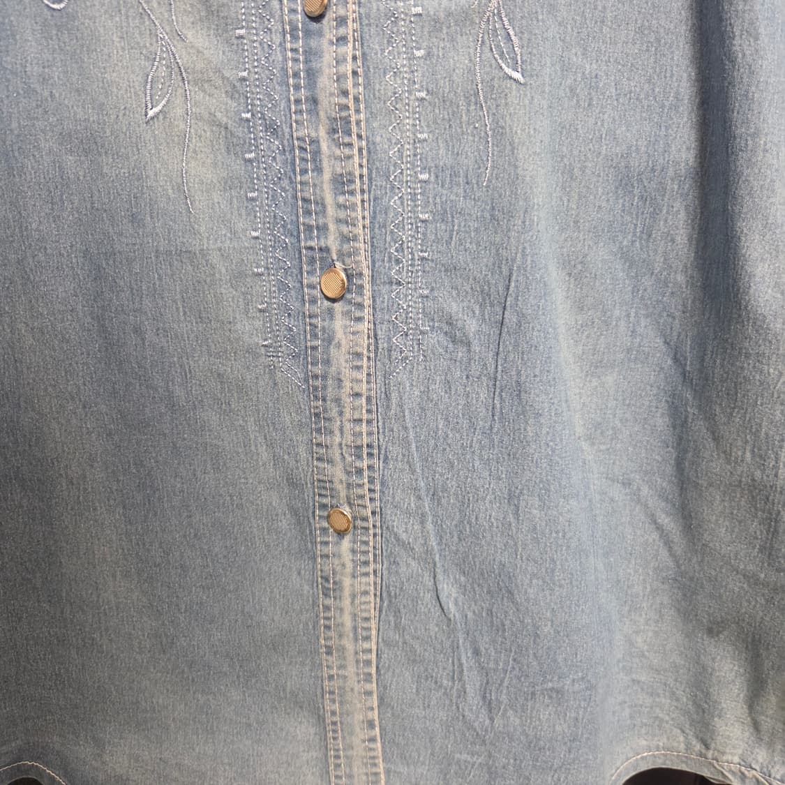 Japanese vintage 데님 반팔 셔츠 XL(105) 상품이미지4