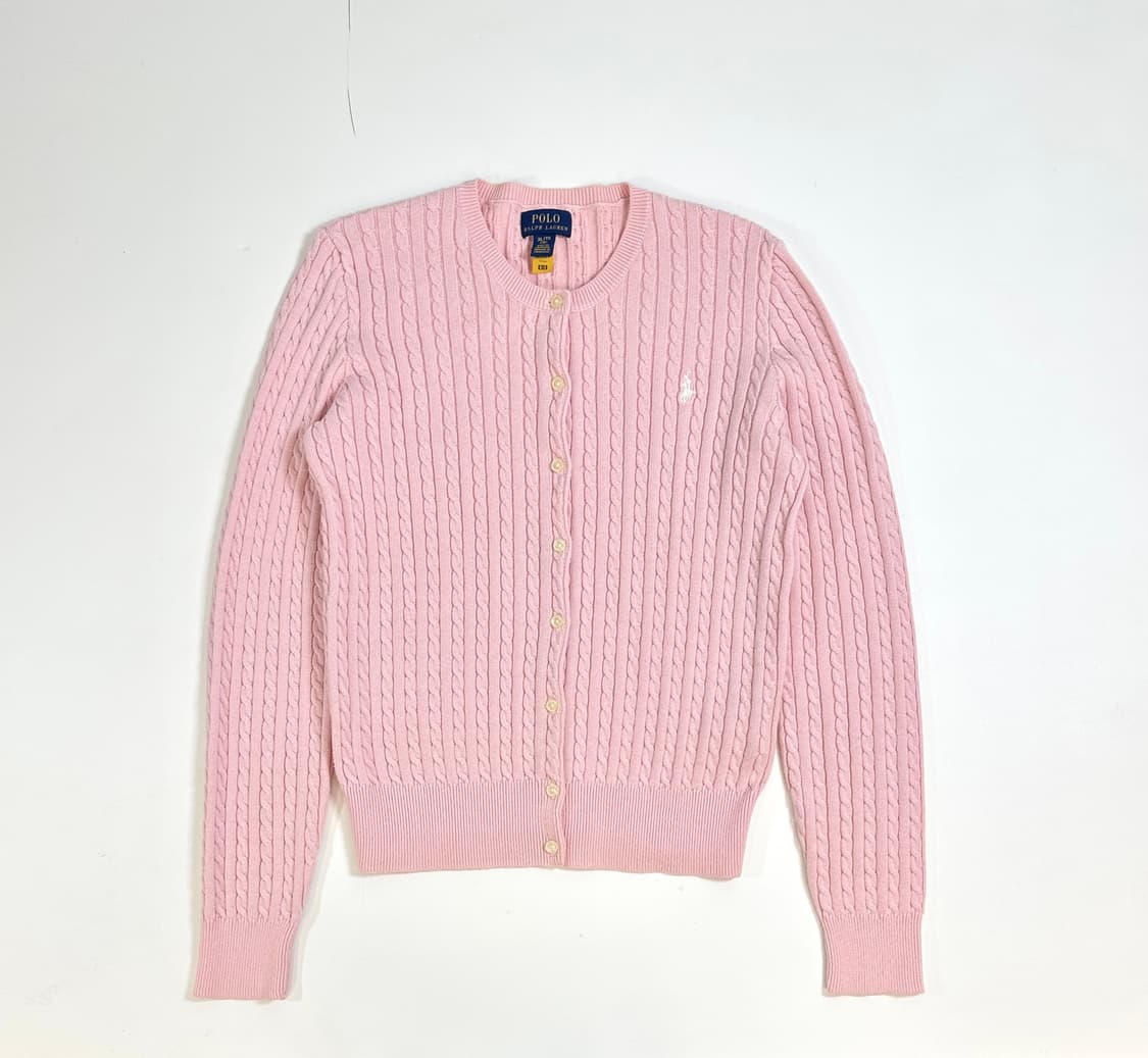 Polo 폴로 QR현행탭 케이블 니트 가디건 XL (44/66) 핑크 상품이미지2