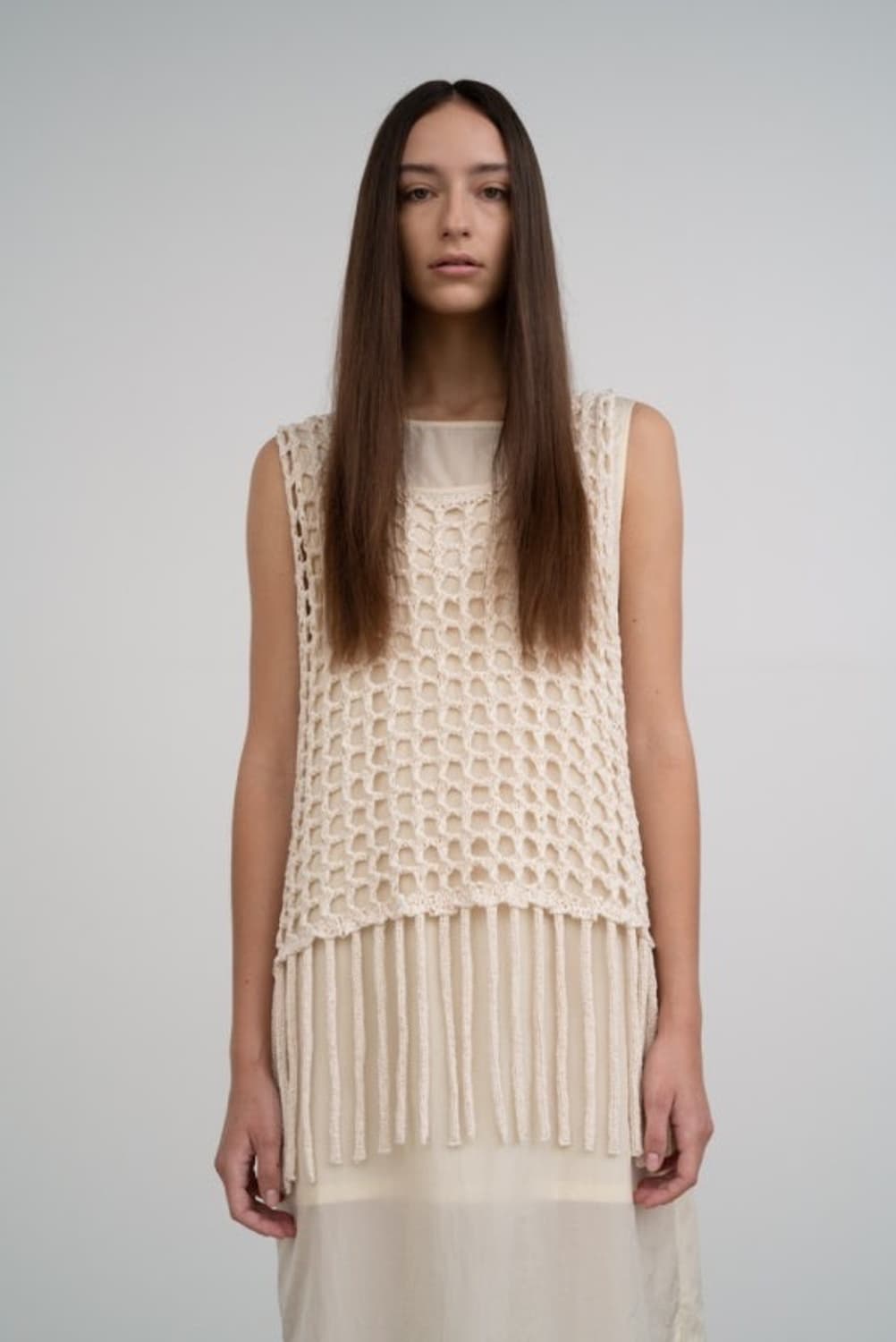 마뗑킴 크로셰 프린지 슬리브리스 탑 상품이미지1